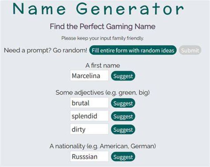 Gamer Name Generator, Nickname Generator, Super Hero Name Generator
