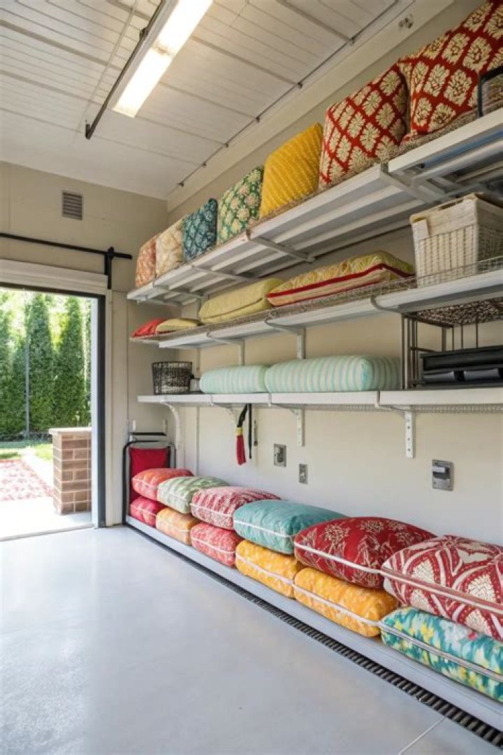 Garage Patio Cushion Storage Shelves