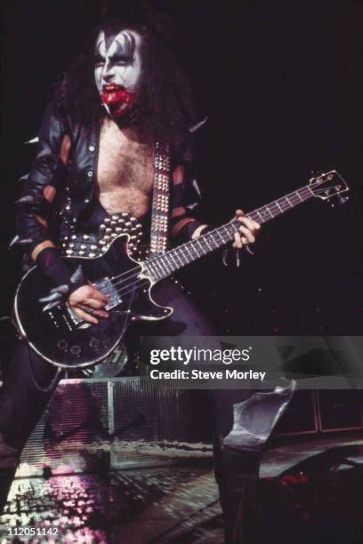 Gene Simmons, singer and bassist, Tommy Thayer, guitarist, and Paul Stanley, singer and guitarist, of the U.S. band Kiss are on stage during a concert at K&ouml;nigsplatz, Germany.