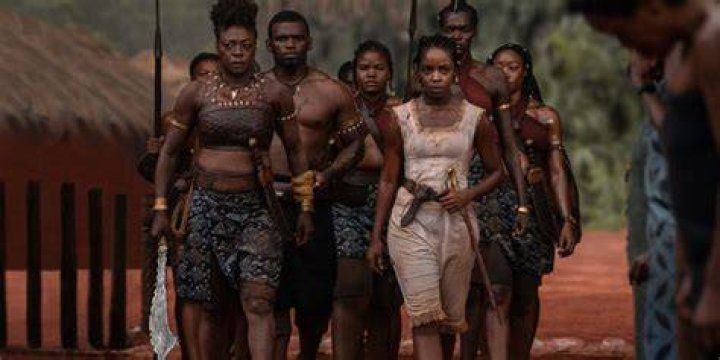 General Nanisca and Nawi walk with the Agojie in The Woman King