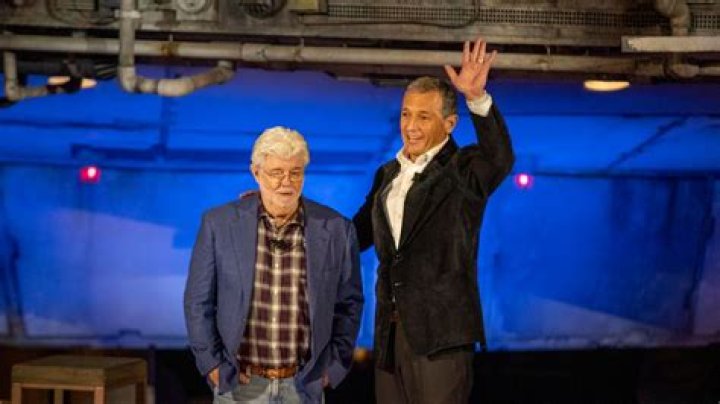 George Lucas and Bob Iger as Disney acquires Lucasfilm in 2012.