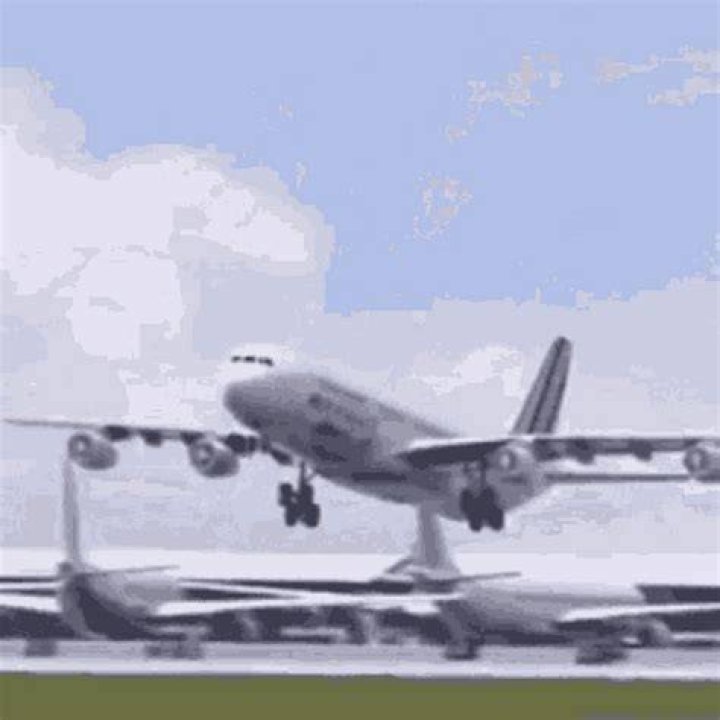 GIF of cartoon airplane departing