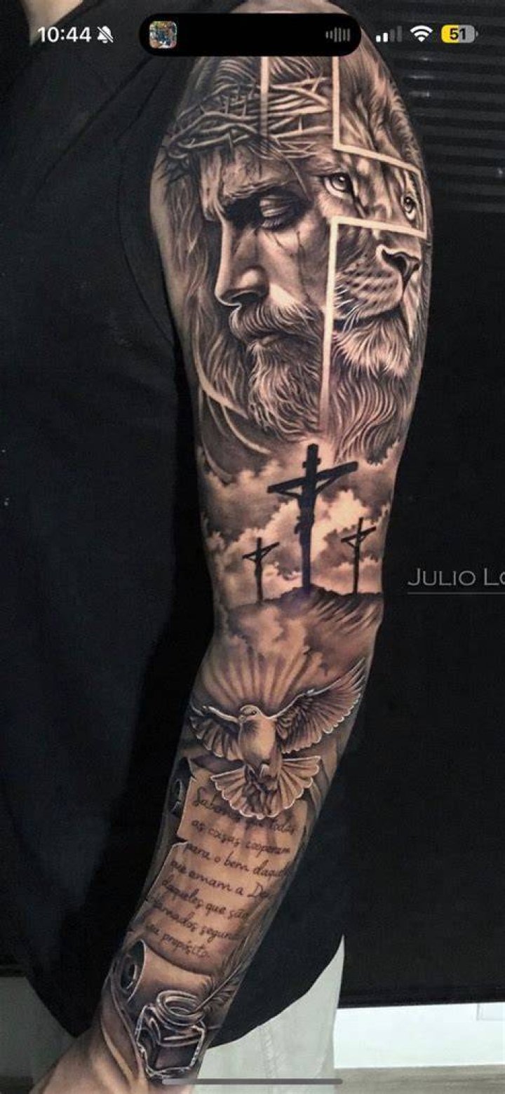Godly sleeve tattoo