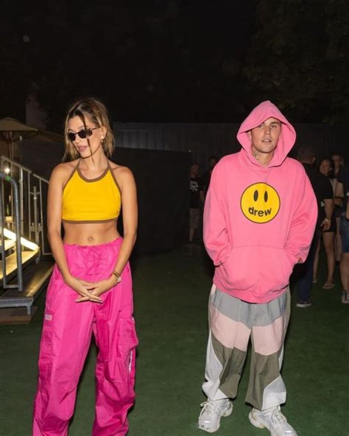 Hailey and Justin Bieber Coordinate Pink and Yellow in Budapest