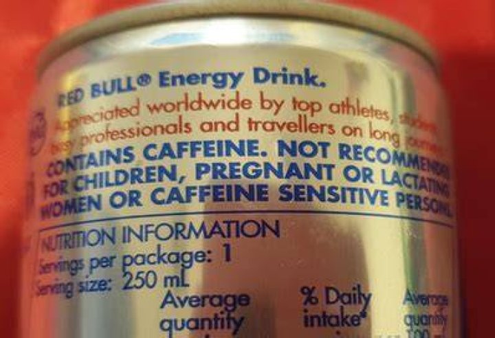 Health warning labels for caffeine drinks