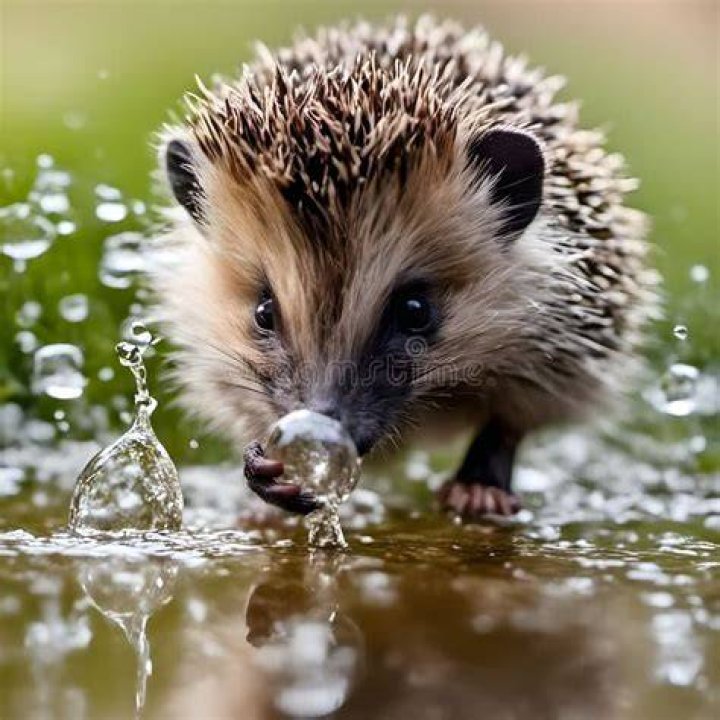 Hedgehog beside the water