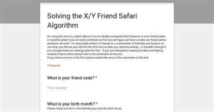 Help me collect data so we can manipulate Pokemon in the friend safari!