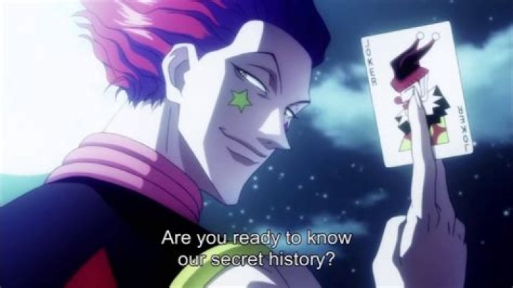 Hisoka holds up cards in Jump Force
