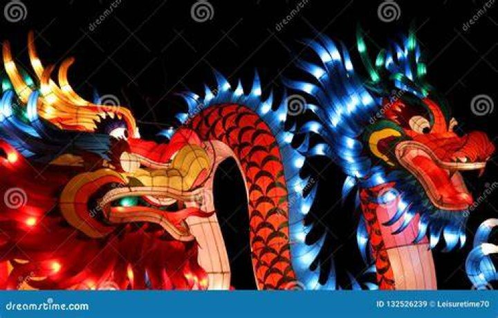 Illuminated Chinese dragon lantern