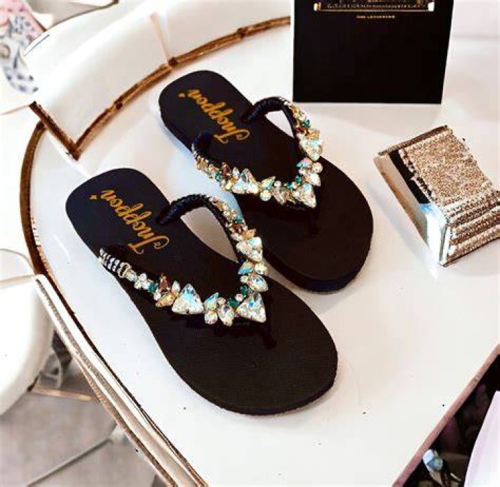Jelly Jeweled PVC Flip Flops
