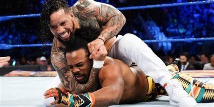 Jimmy Uso Headlock Xavier Woods Cropped