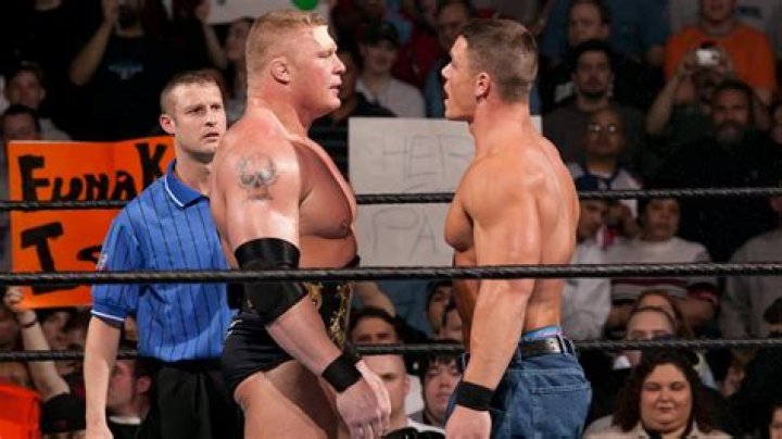 John Cena and Brock Lesnar stare down