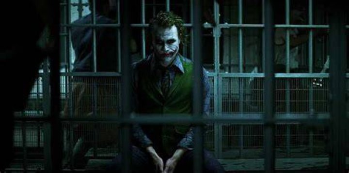 Joker in a holding cell in The Dark Knight.