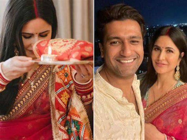 Katrina Kaif shares pics from her first Karwa Chauth with Vicky Kaushal. Priyanka Chopra reacts