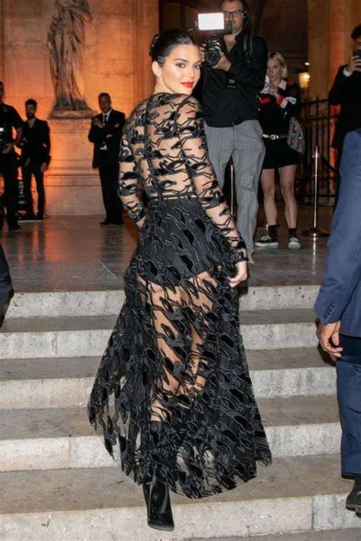 Kendall Jenner Wears a Naked Dress by Longchamp in Paris