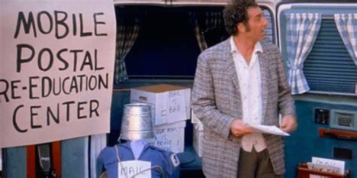 Kramer protests the mail in Seinfeld