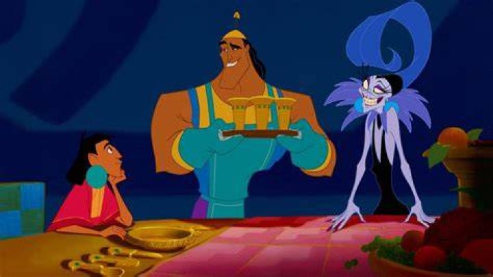 Kronk sitting with Yzma and Pascha hanging with Kuzco