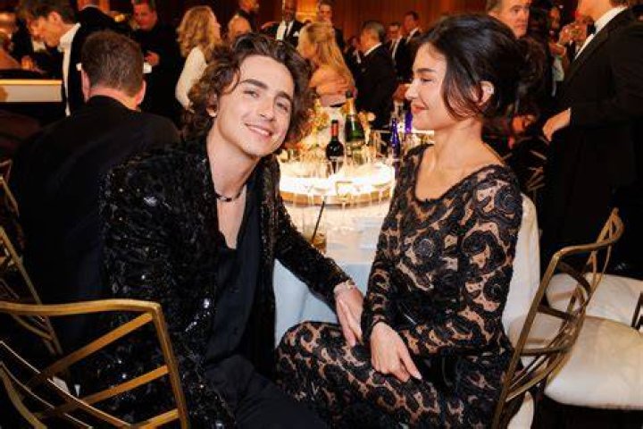 Kylie Jenner Wore a Sheer Lace Dress with Timothée at the 2024 Golden Globes