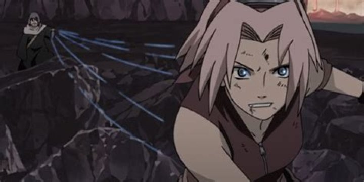 Lady Chiyo controls Sakura with chakra strings during their team up in Naruto Shippuden