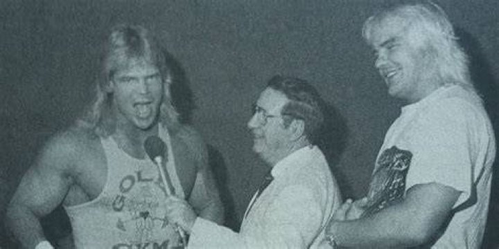 Lex Luger and Barry Windham cutting a promo