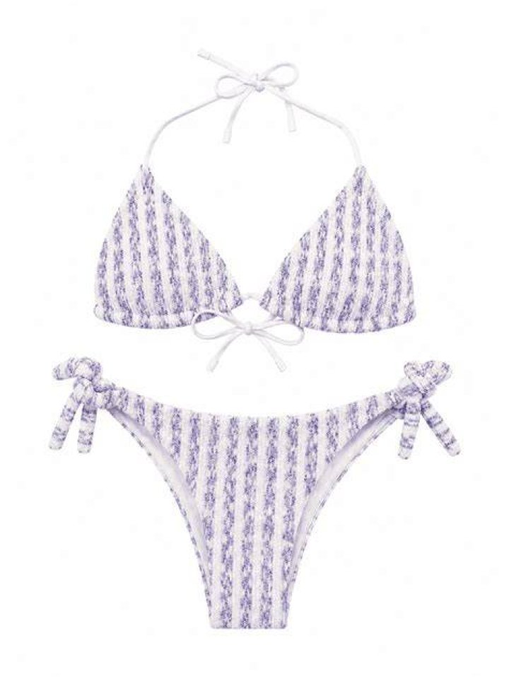 Lila Snakeskin-Print Bikini
