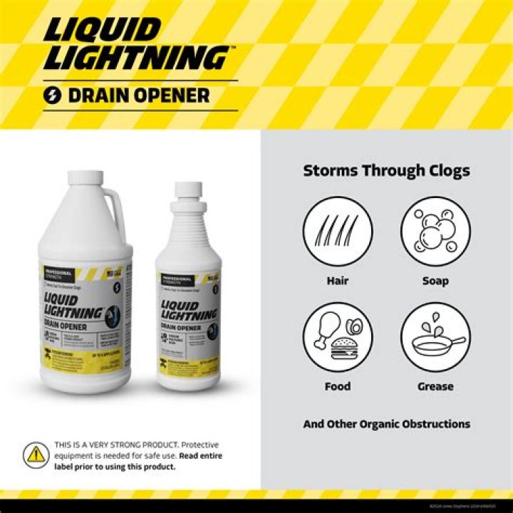 Liquid Lightning Virgin Sulfuric Acid Drain Opener, 64oz