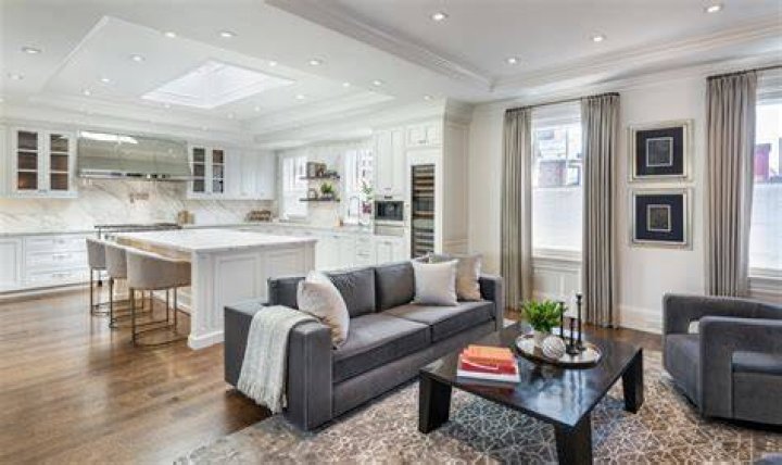 Living room and open kitchen