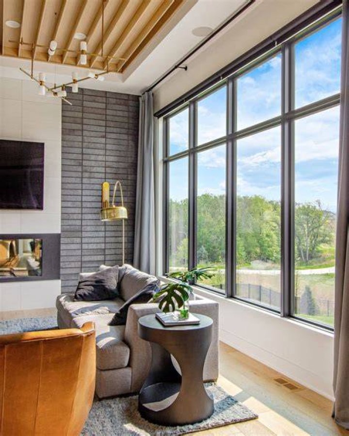 Living room with oversized windows