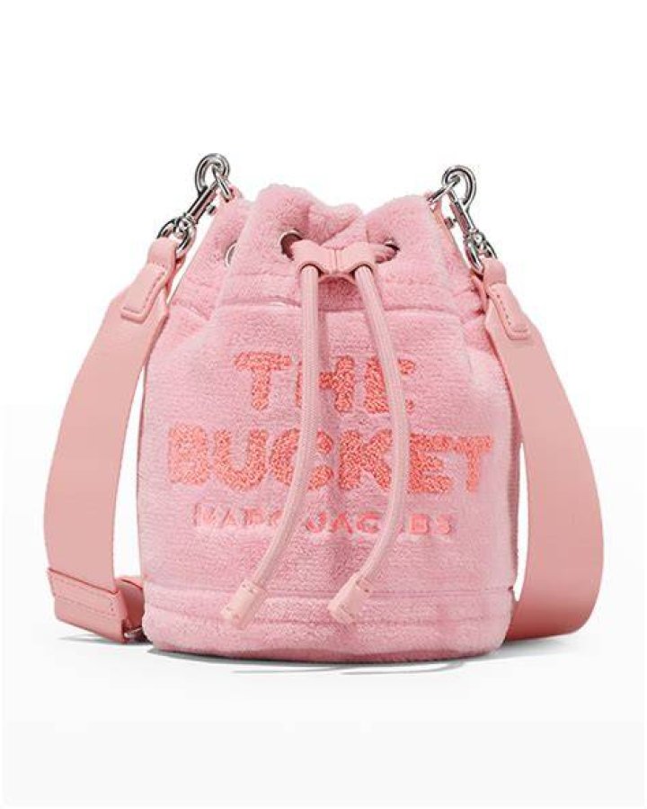 Logo Terry Cloth Drawstring Bucket Bag