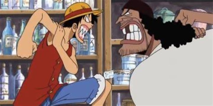 Luffy and Blackbeard argue in One Piece