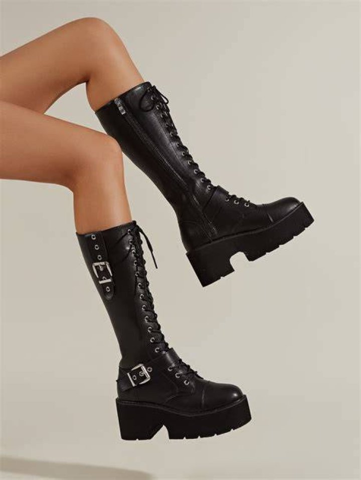 Lug-Sole Platform Combat Boots Lug-Sole Platform Combat Boots