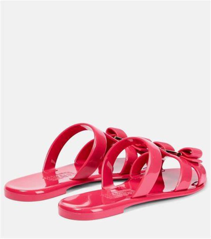Lylia Bow-Detailed PVC Slides