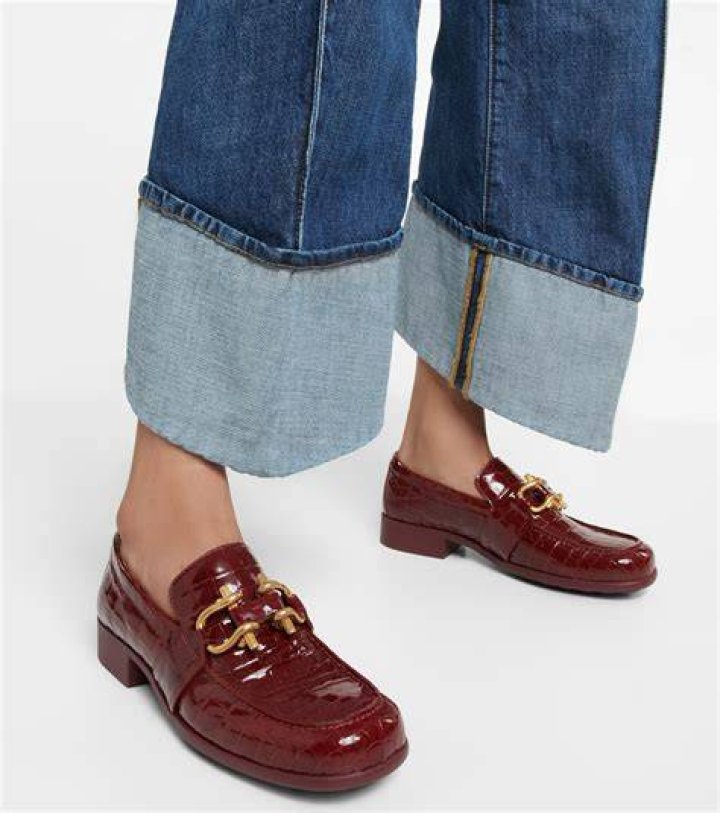 Madame Croc-Effect Leather Loafers