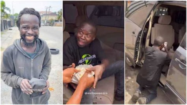 Man Who Was Saved From Street Receives Total Transformation, Runs for Joy, Kneels When Given Huge Amount