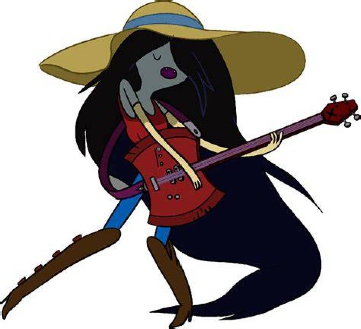 Marceline playing bass