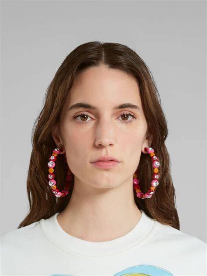 Marni Orecchini a cerchio con cristalli Marni Orecchini a cerchio con cristalli