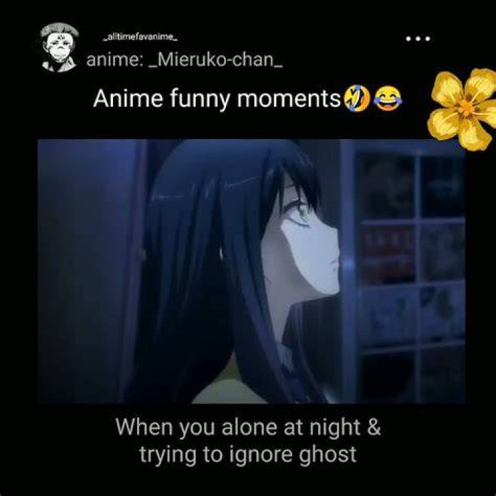 Mieruko-chan trying to ignore a ghost.