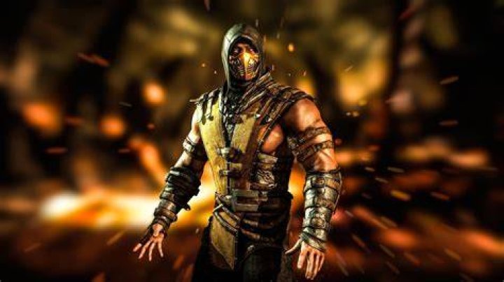 Mortal Kombat X logo, Scorpion fighting Sub-Zero