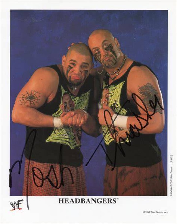 Mosh and Thrasher, The Headbangers, stick out their tongues