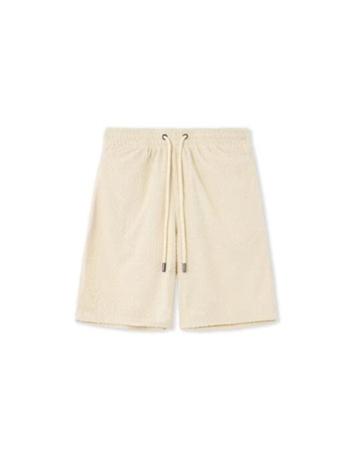 MWL Towel Terry Curved-Hem Shorts in Colorblock