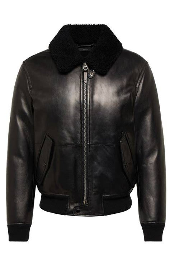 Nappa Leather Jacket with Shearling Collar