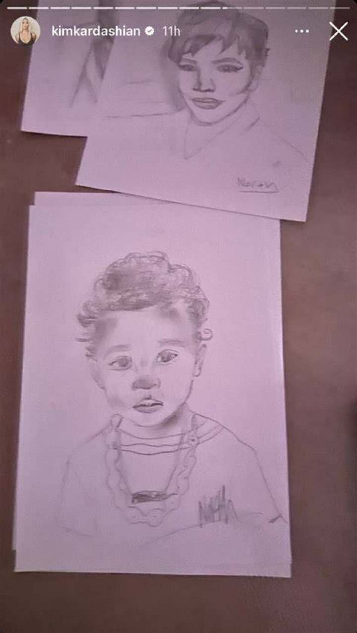 North West Draws Impressive Portraits of Grandma Kris Jenner, Brother Psalm and More 
