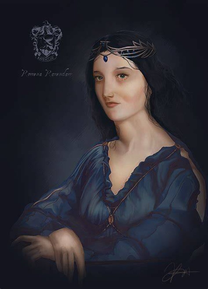 Oil portrait of Rowena Ravenclaw at Hogwarts Harry Potter