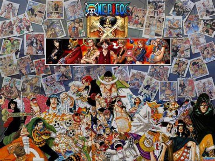 One Piece collage featuring anime and live-action Monkey D Luffy