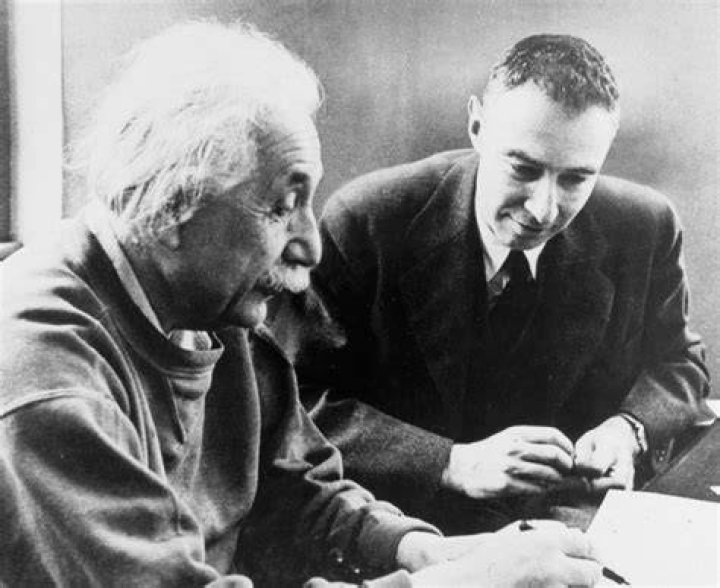 Oppenheimer & Einstein talking in Oppenheimer