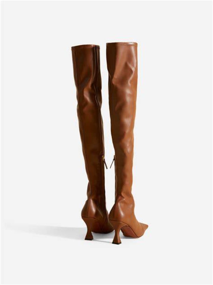 Over Knee High Duck Boots Walnut
