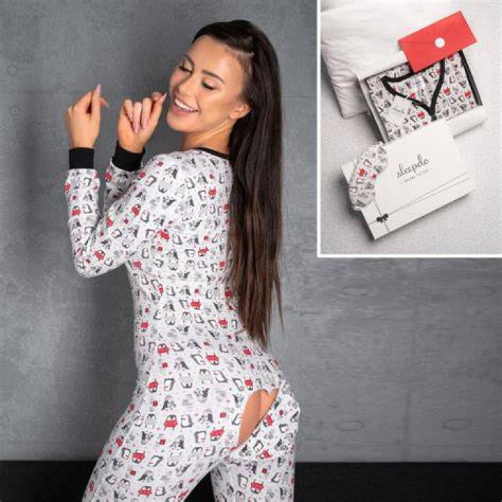 Pajama With Open Butt Flap Sexy Sleep Suit Penguins Etsy