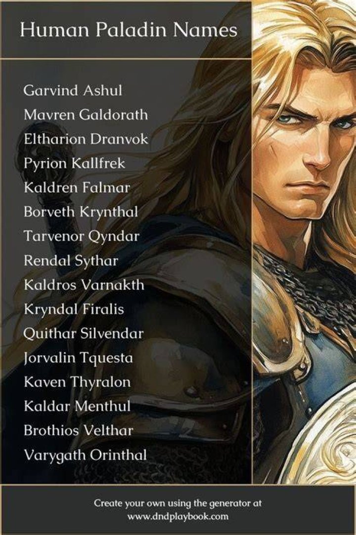 Paladin Names [700+ Unique, Creative, & Funny Ideas]