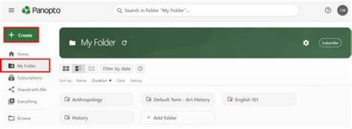 panopto folder selection