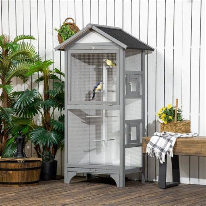 PawHut 55-in 2-in1 Aviary Bird Cage
